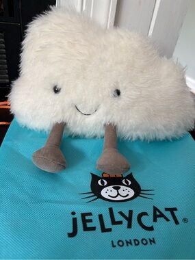 Jellycat Cream Cloud Plush with Brown Feet